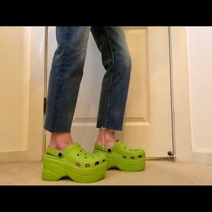 ❌SOLD ON DEPOP❌ Lime Green Platform Crocs (NWT)